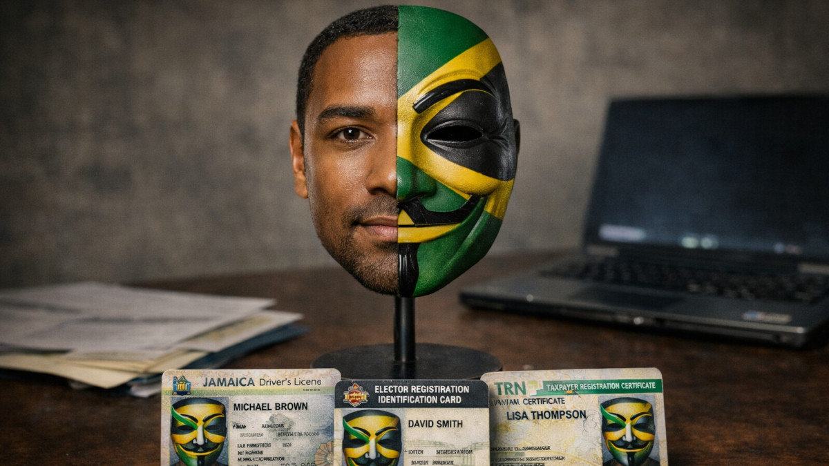 Two-faced Vendetta Mask on a desk